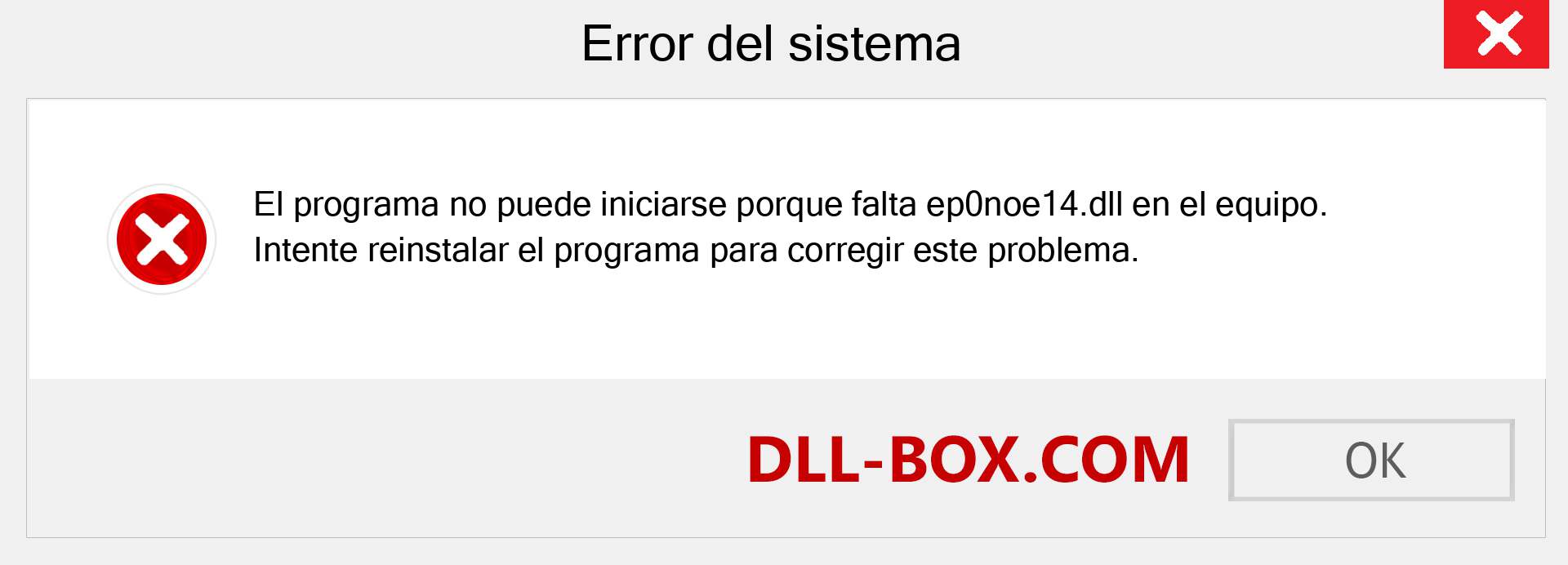 ¿Falta el archivo ep0noe14.dll ?. Descargar para Windows 7, 8, 10 - Corregir ep0noe14 dll Missing Error en Windows, fotos, imágenes